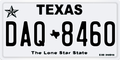 TX license plate DAQ8460