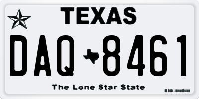 TX license plate DAQ8461