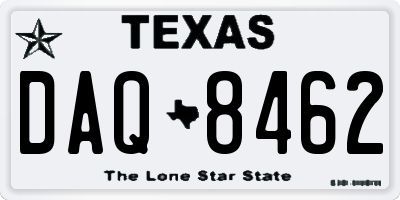 TX license plate DAQ8462