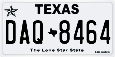 TX license plate DAQ8464