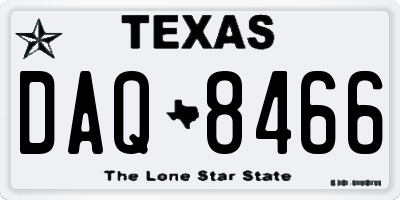 TX license plate DAQ8466