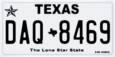 TX license plate DAQ8469