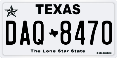 TX license plate DAQ8470