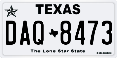 TX license plate DAQ8473