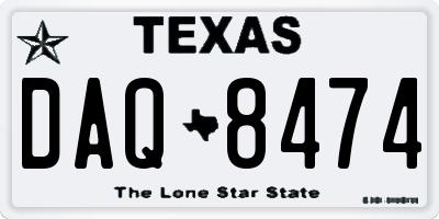 TX license plate DAQ8474