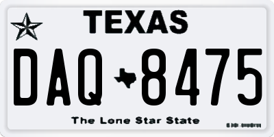 TX license plate DAQ8475