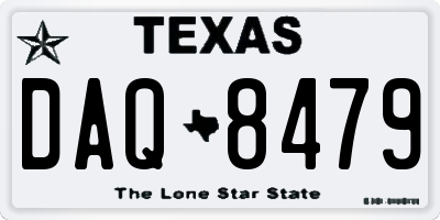 TX license plate DAQ8479