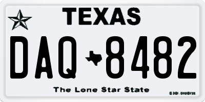TX license plate DAQ8482