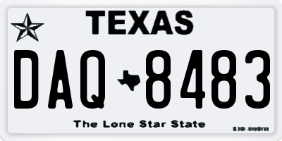 TX license plate DAQ8483