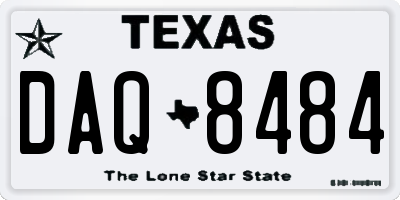 TX license plate DAQ8484