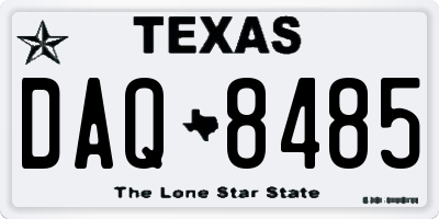 TX license plate DAQ8485