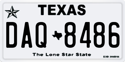 TX license plate DAQ8486
