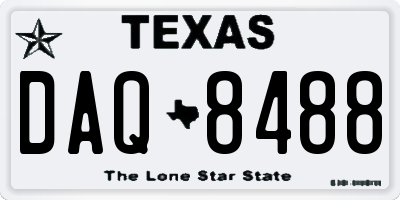 TX license plate DAQ8488