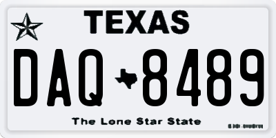 TX license plate DAQ8489