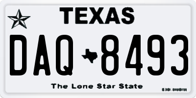 TX license plate DAQ8493