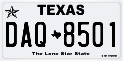 TX license plate DAQ8501