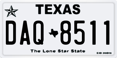 TX license plate DAQ8511
