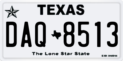 TX license plate DAQ8513