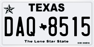 TX license plate DAQ8515