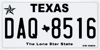 TX license plate DAQ8516