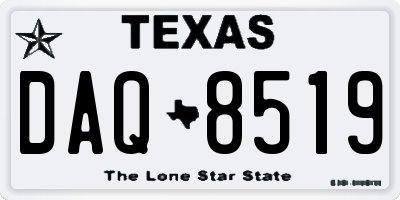 TX license plate DAQ8519