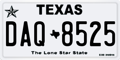 TX license plate DAQ8525