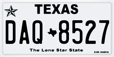 TX license plate DAQ8527