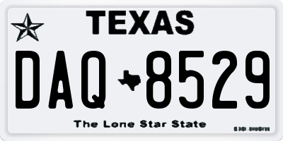 TX license plate DAQ8529