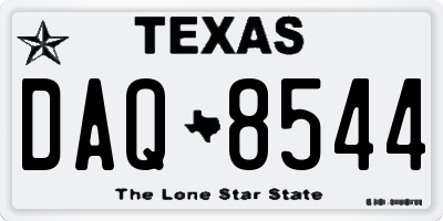 TX license plate DAQ8544