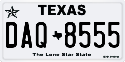 TX license plate DAQ8555