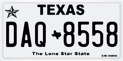 TX license plate DAQ8558