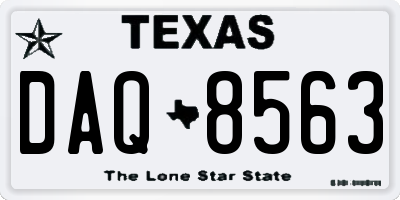 TX license plate DAQ8563
