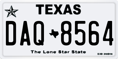TX license plate DAQ8564