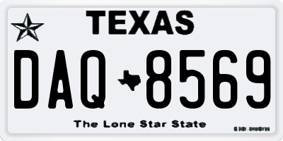 TX license plate DAQ8569