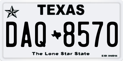 TX license plate DAQ8570