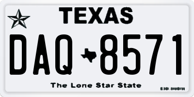 TX license plate DAQ8571