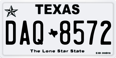 TX license plate DAQ8572