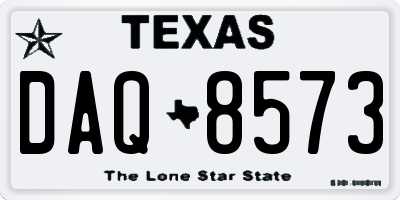 TX license plate DAQ8573