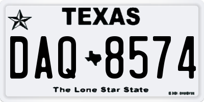 TX license plate DAQ8574