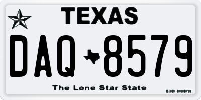 TX license plate DAQ8579