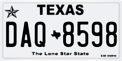 TX license plate DAQ8598