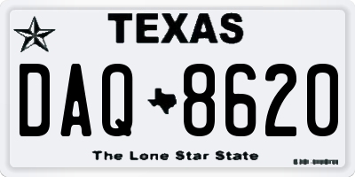 TX license plate DAQ8620
