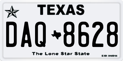 TX license plate DAQ8628