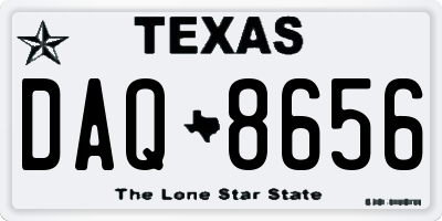 TX license plate DAQ8656