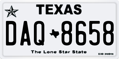 TX license plate DAQ8658