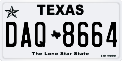 TX license plate DAQ8664
