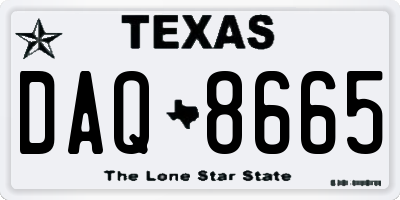TX license plate DAQ8665