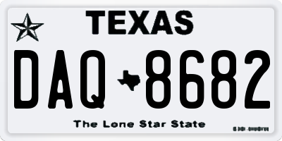 TX license plate DAQ8682