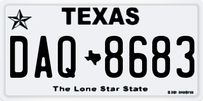 TX license plate DAQ8683
