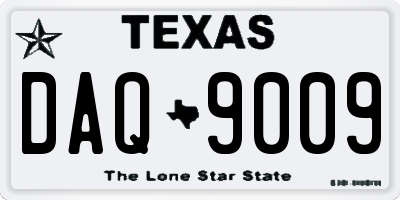 TX license plate DAQ9009